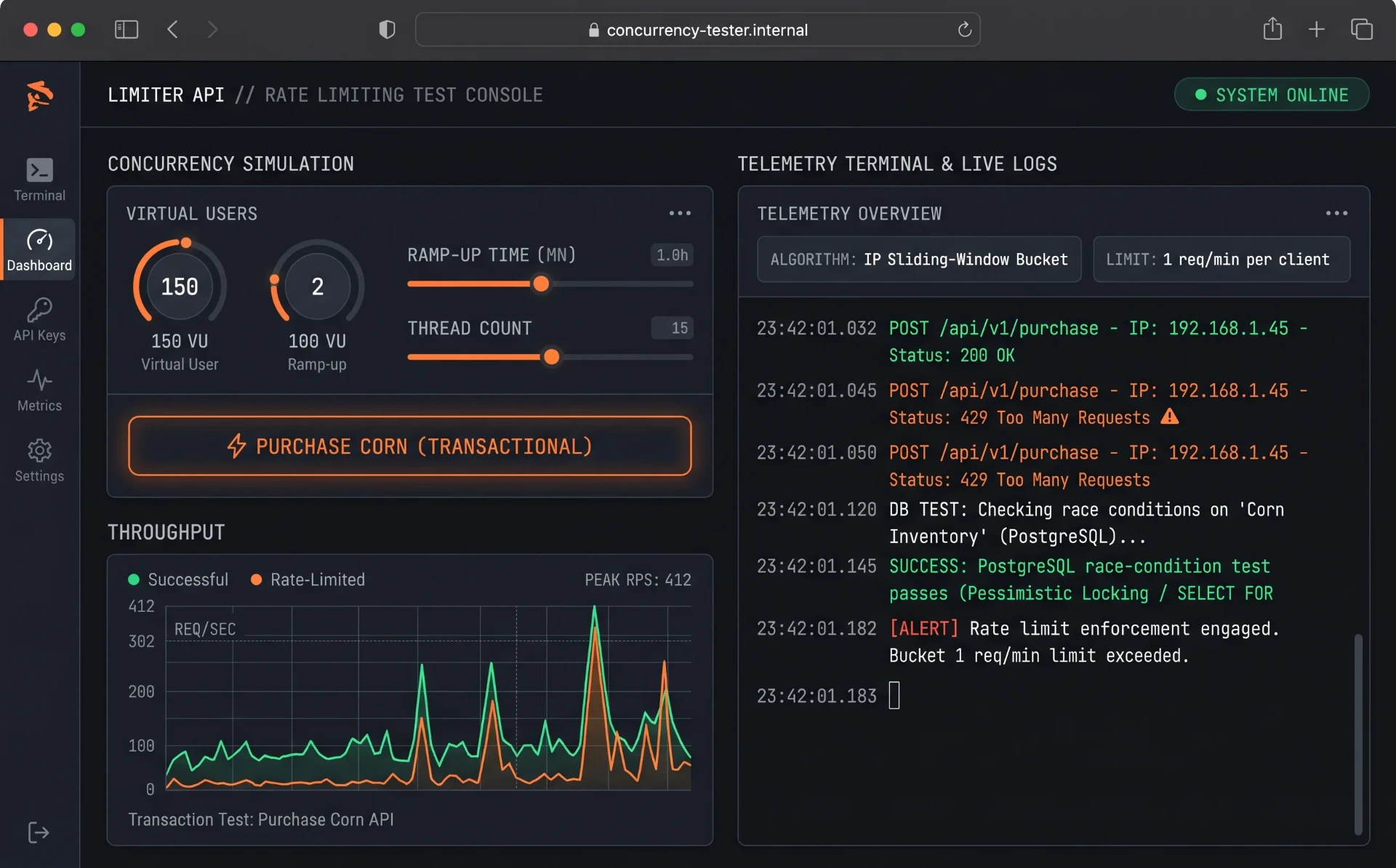 Rate Limiting API – Bob's Corn